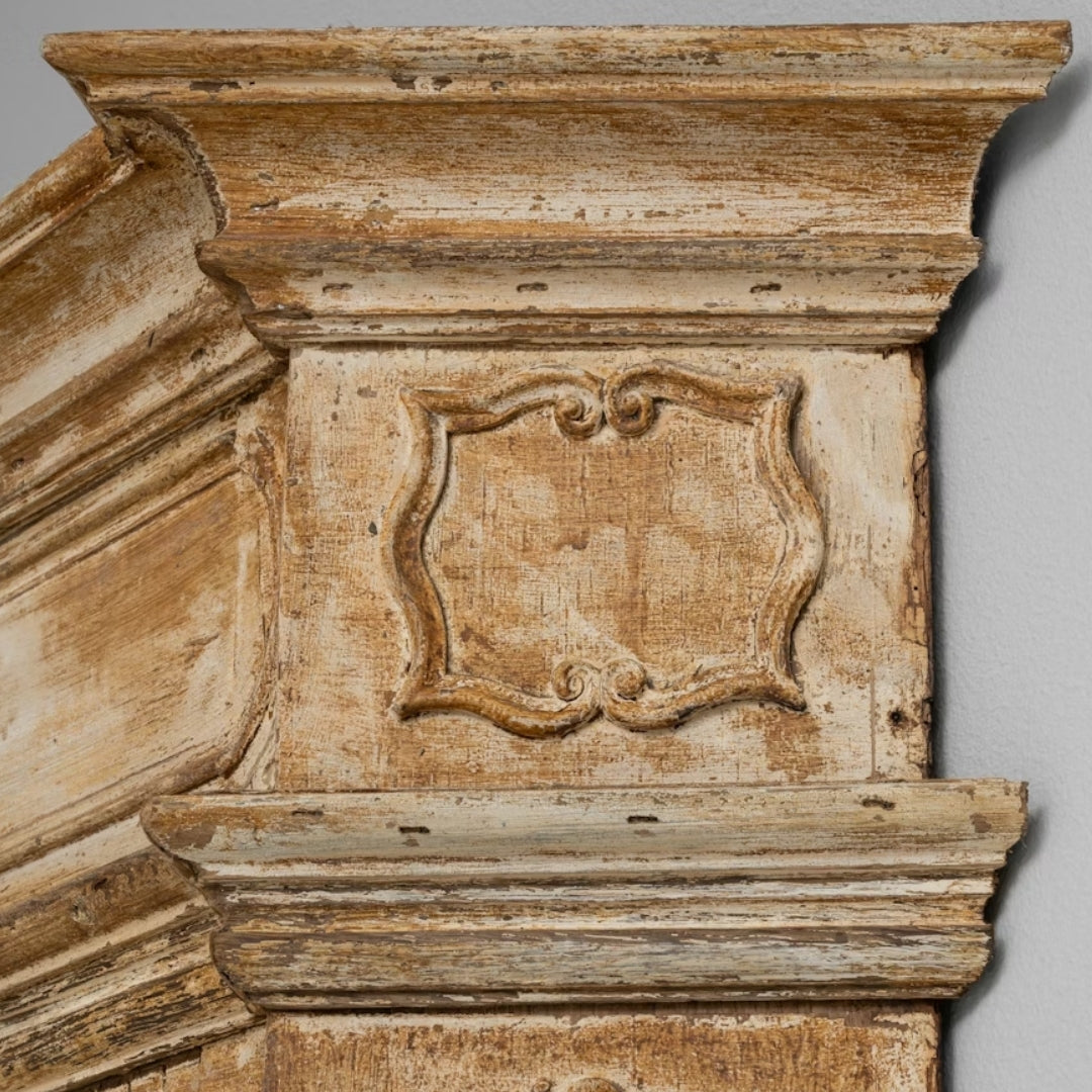 Gustavian Ornate Painted Trumeau Mirror, Circa 1870