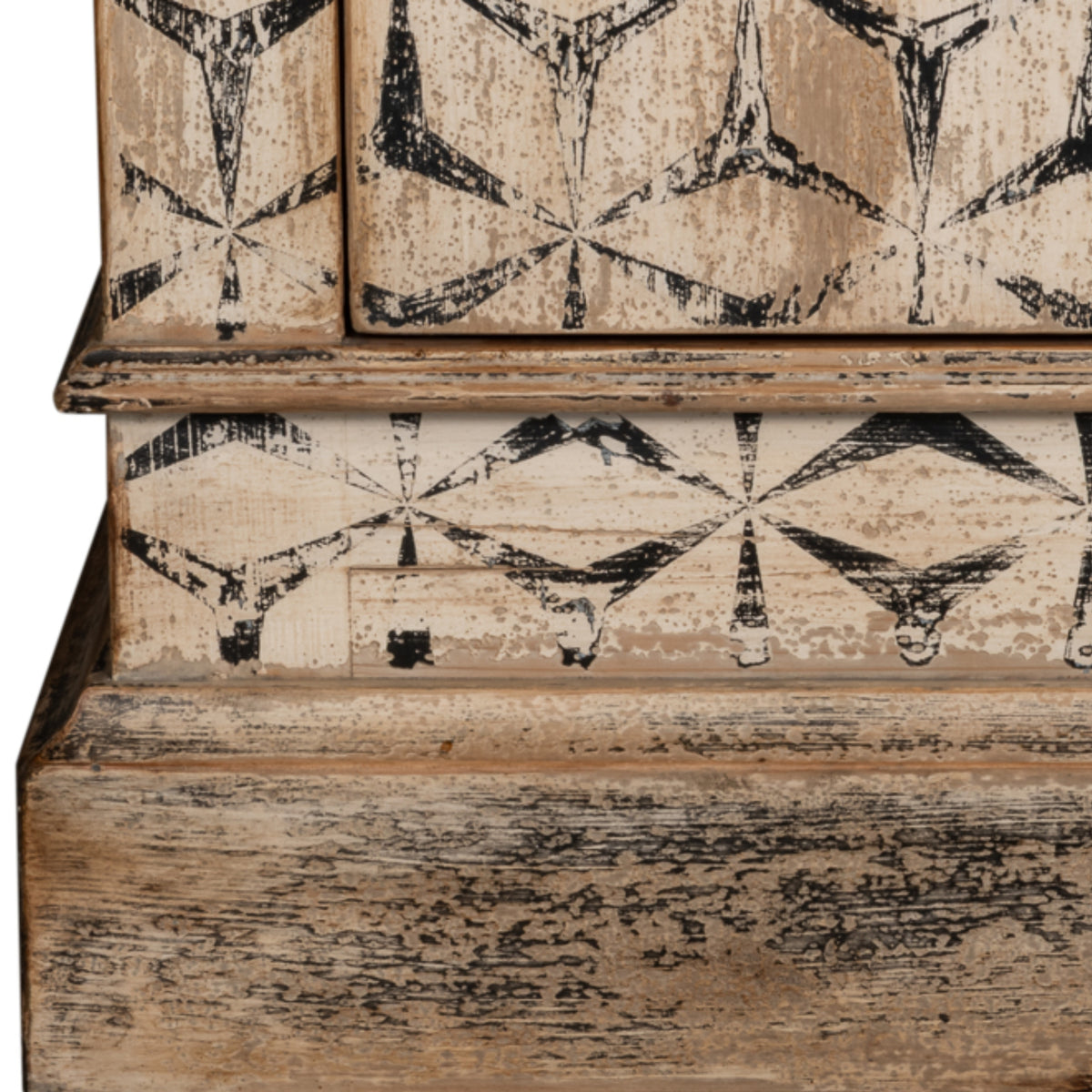 Moroccan Black and Cream Painted Armoire