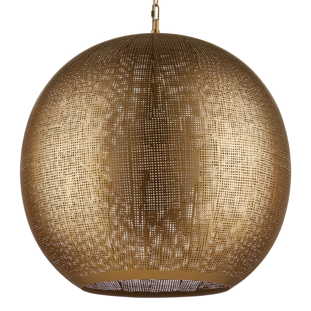 Artisanal Brass Orb Pendant Light