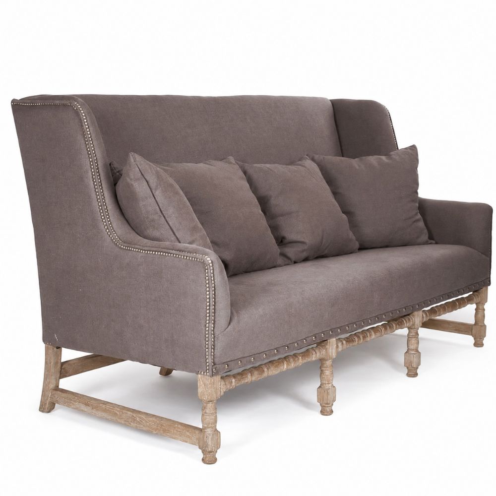 Aubergine Nail Studded Settee