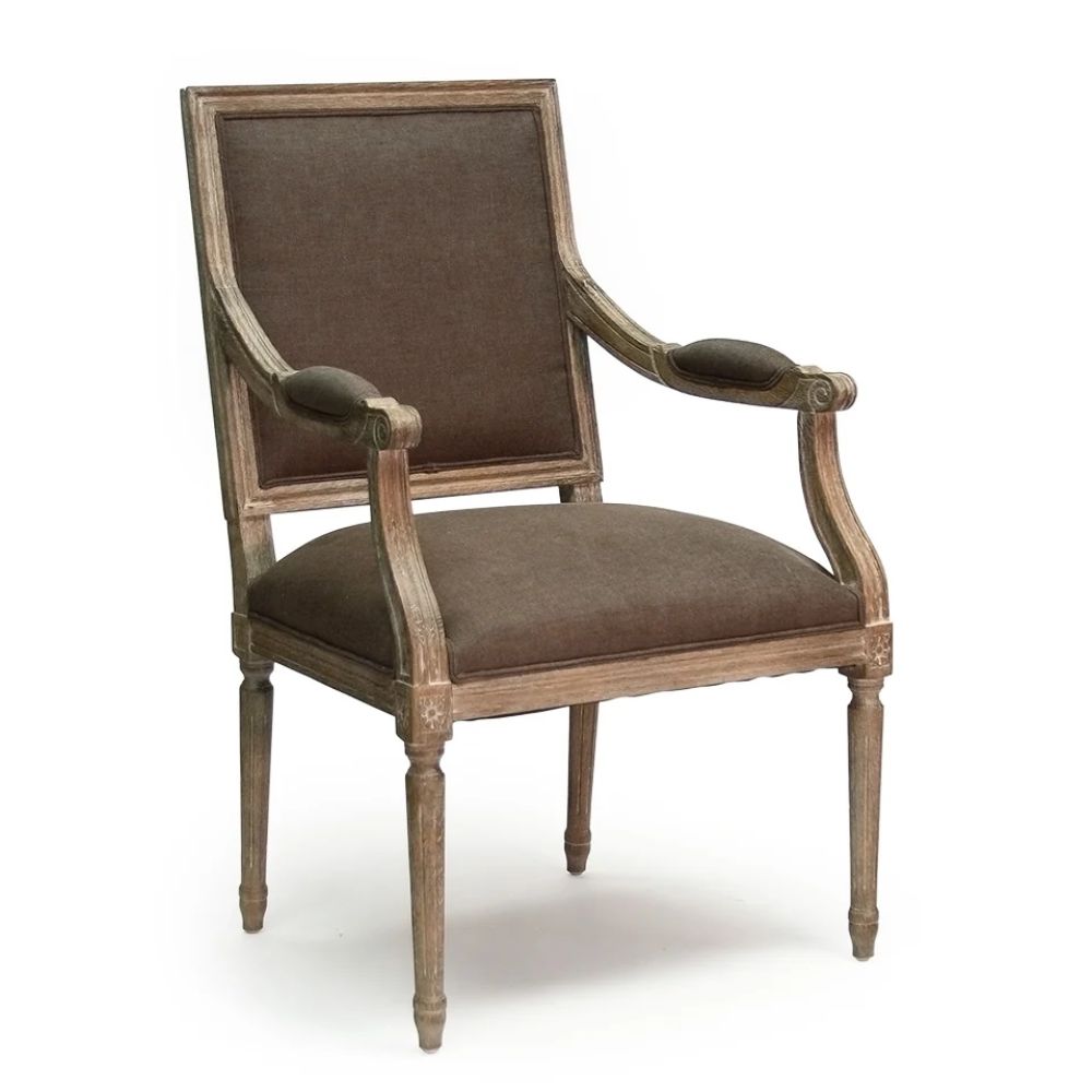 Aubergine Square Back Louis Armchair