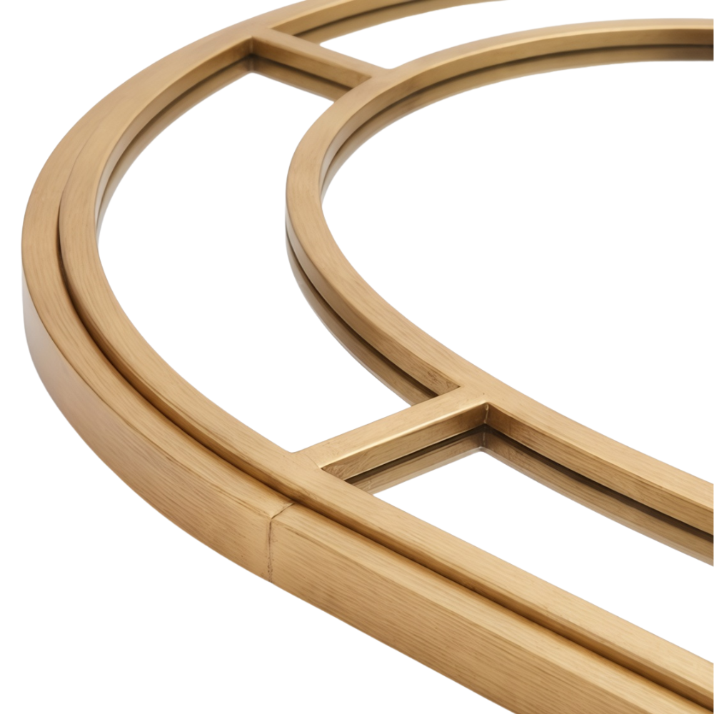 Aurelia Arched Gold Beveled Glass Floor Mirror