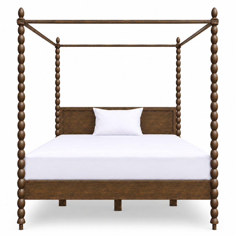 Rustic Aurelian Spindle Post Canopy Bed
