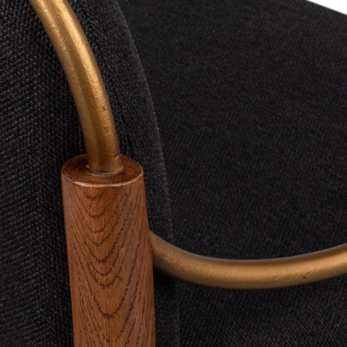 Aurelle Black Upholstered Oak Bar Stool
