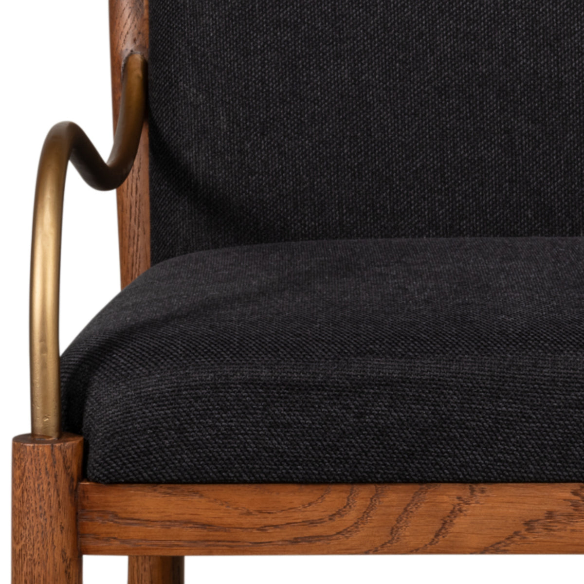 Aurelle Black Upholstered Oak Bar Stool