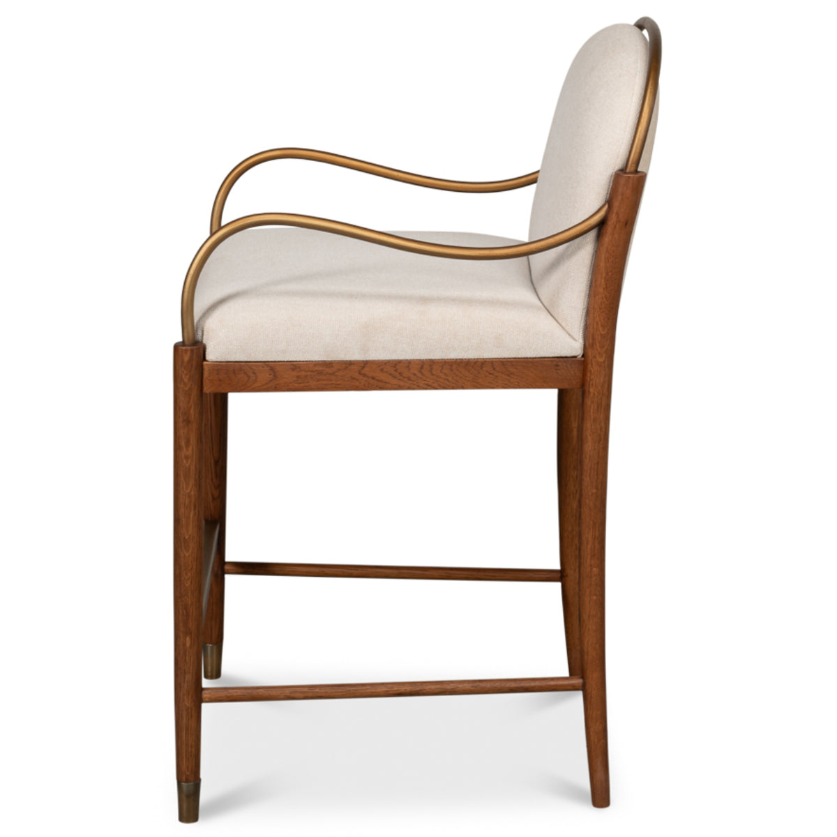 Aurelle Tan Upholstered Oak Counter Stool