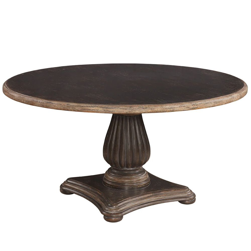Avignon Fluted Pedestal Round Dining Table