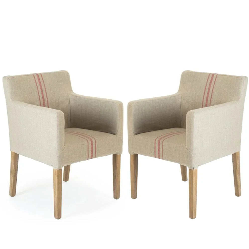 Red Striped Avignon Armchair