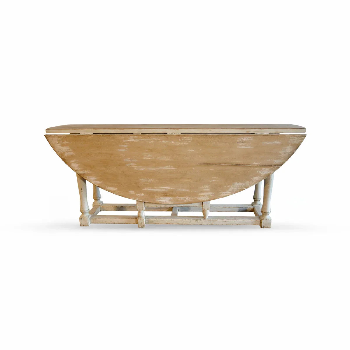 Rustic Drop Leaf Oval Dining Table