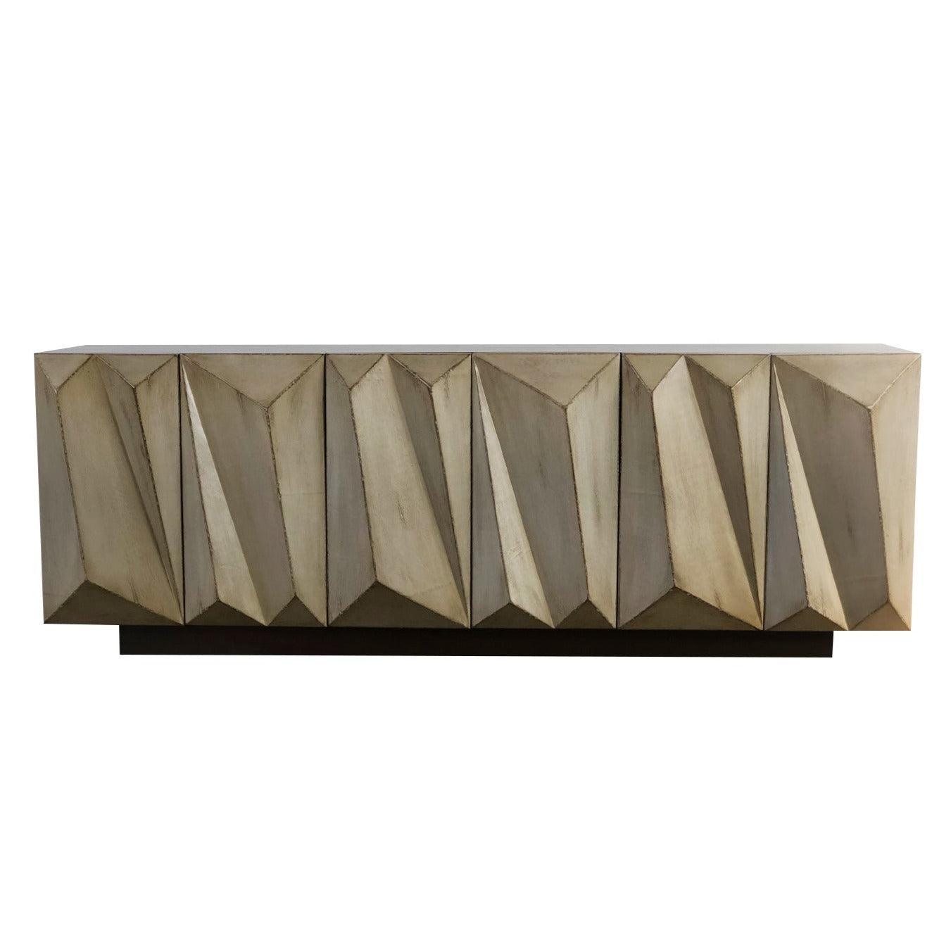 Modern Geometric Carved Front Buffet