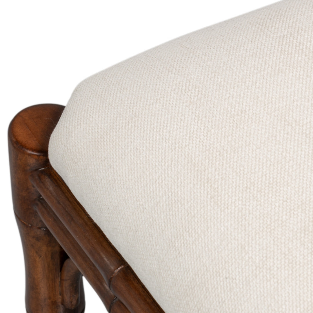 Bamboo Back Chenille Dining Chairs - Pair