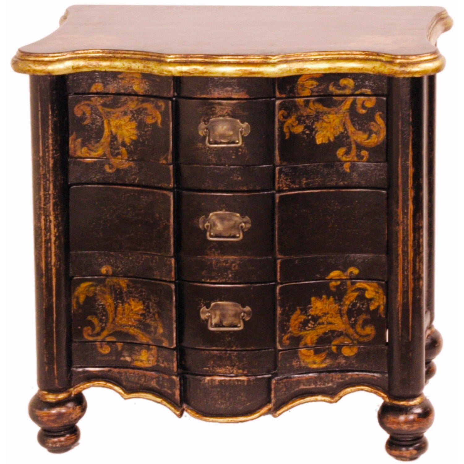 Baroque Gold Scroll Nightstand