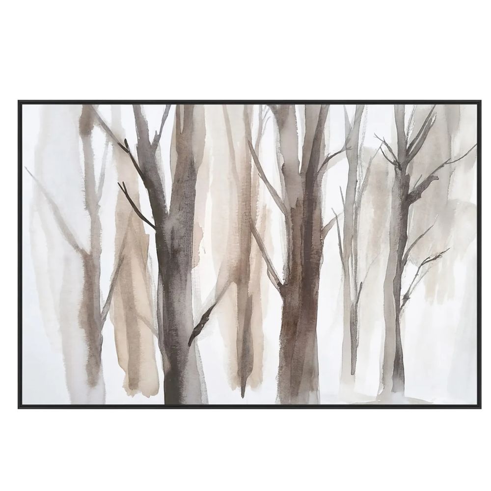 Ethereal Woodland Silhouettes Glass Wall Art