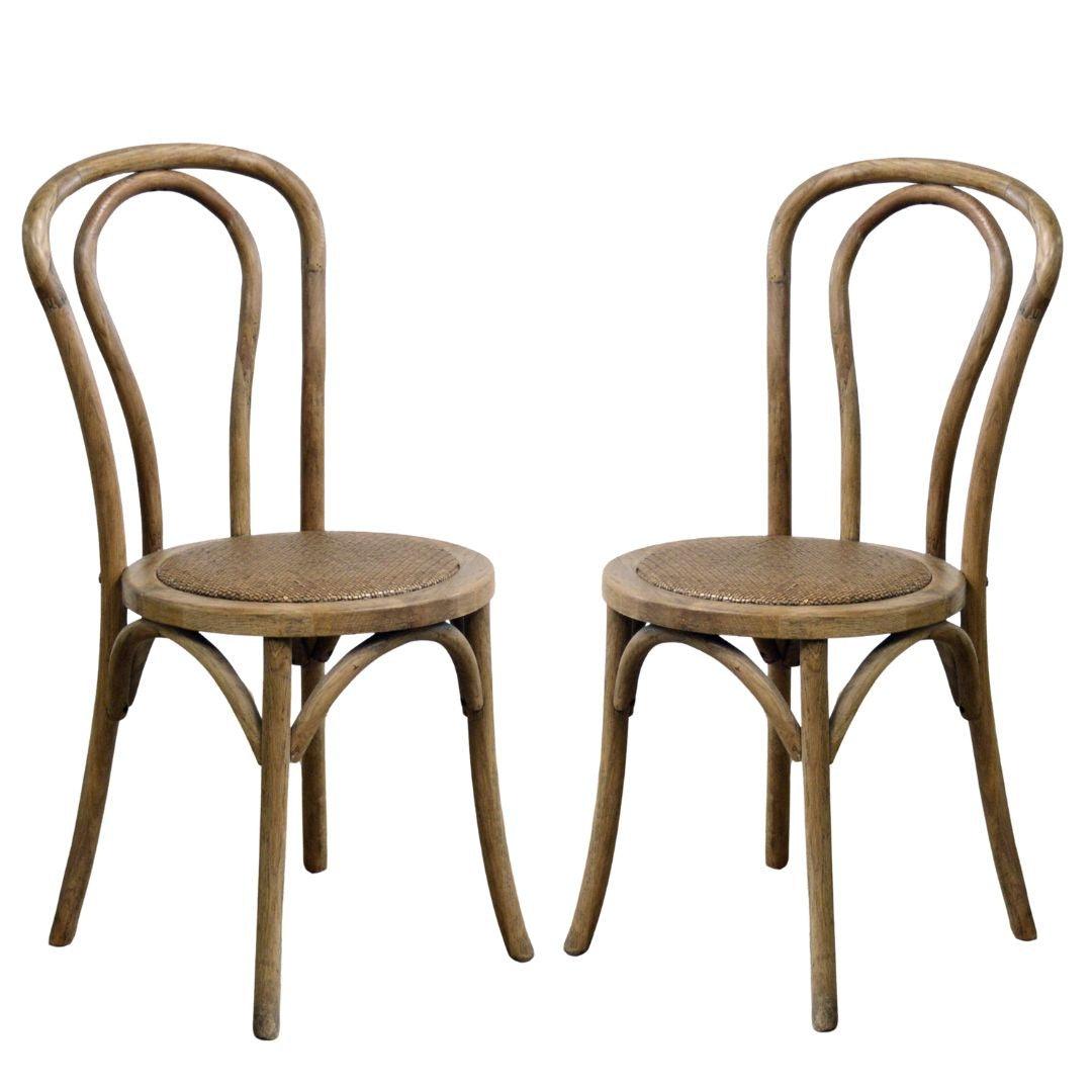 Vintage Inspired Bentwood Bistro Chairs - Set of 2