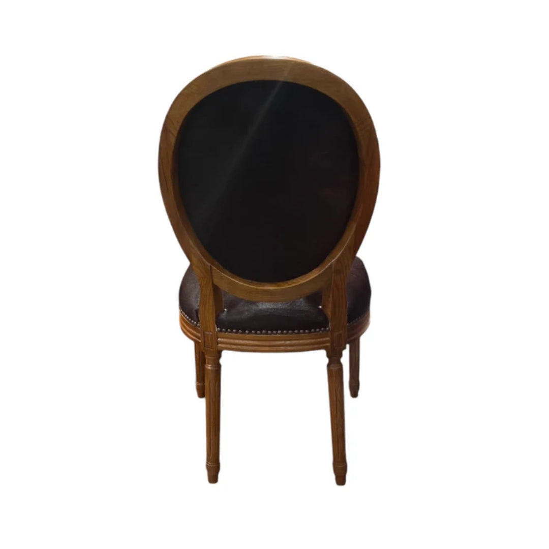 Black Cowhide Upholstered Side Chair