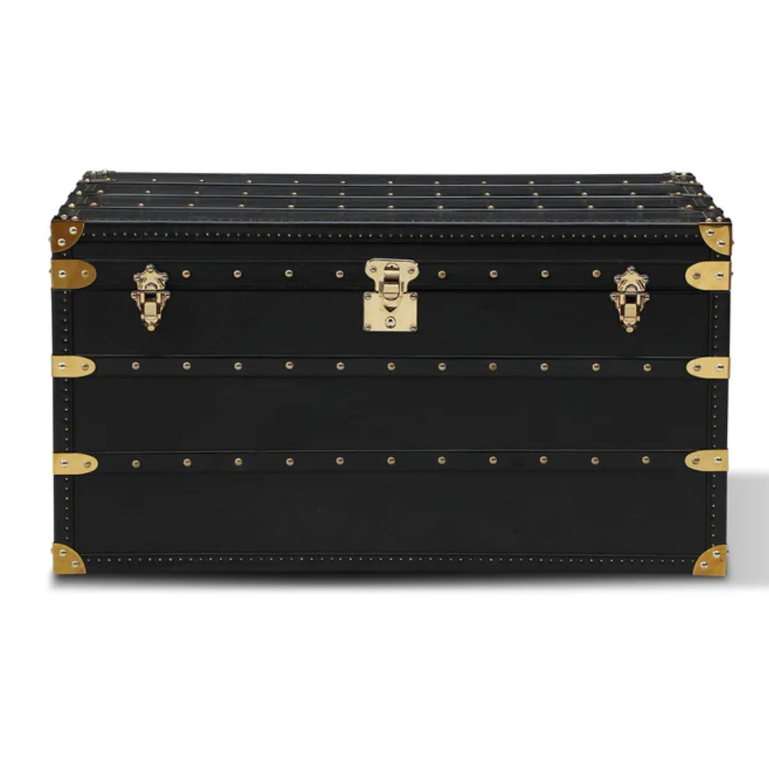 Black Vintage Gold Metal Trunk Coffee Table