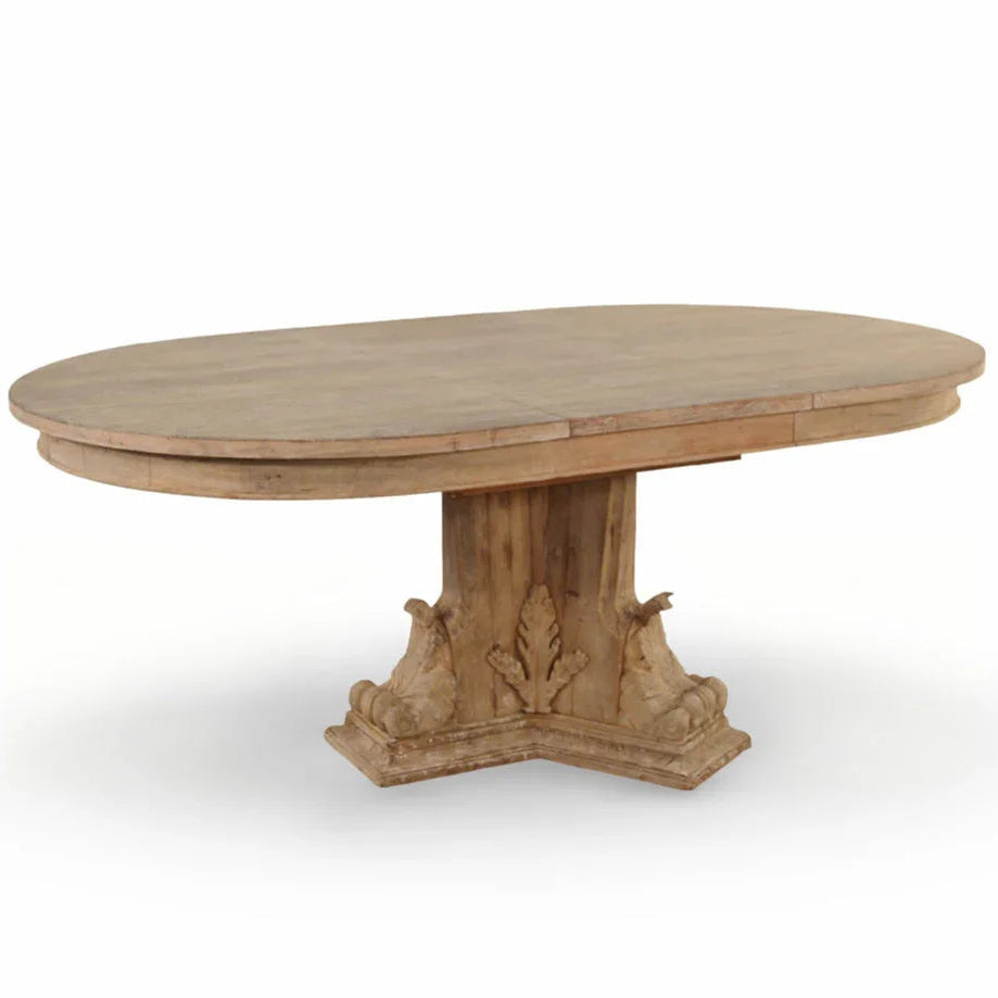 Expandable Rustic Italian Oval Dining Table
