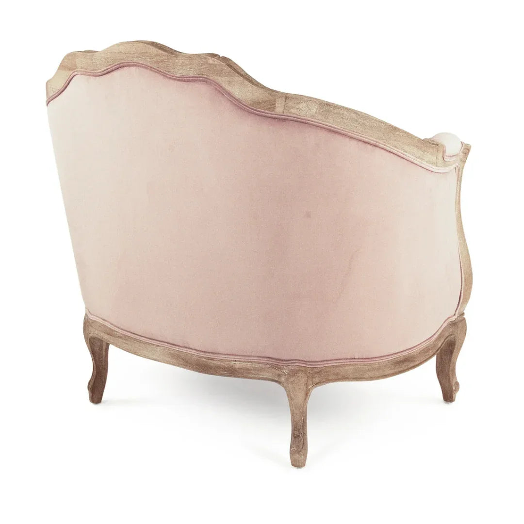 Blush Rose Velvet French Accent Chair