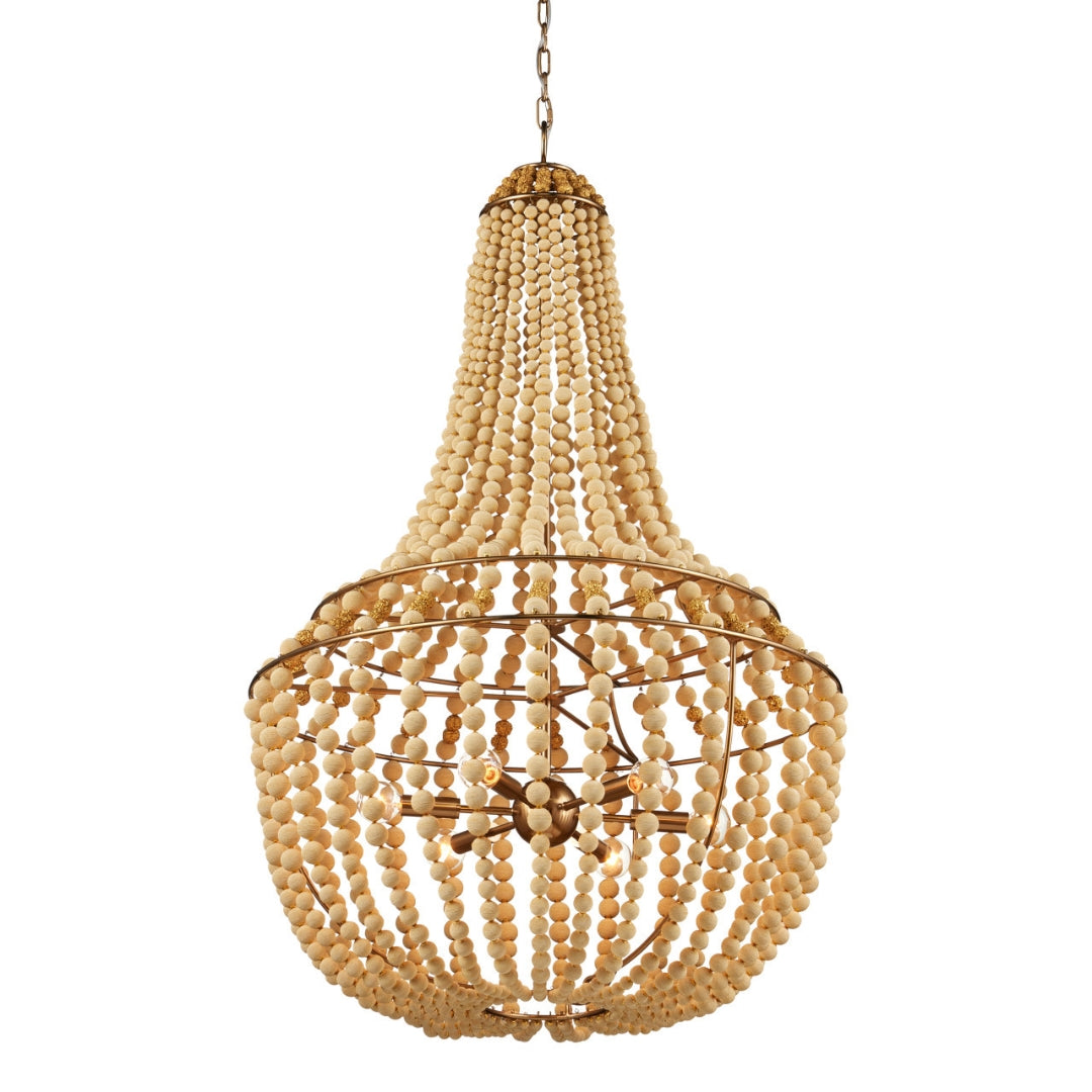 Boho Wood Bead Chandelier