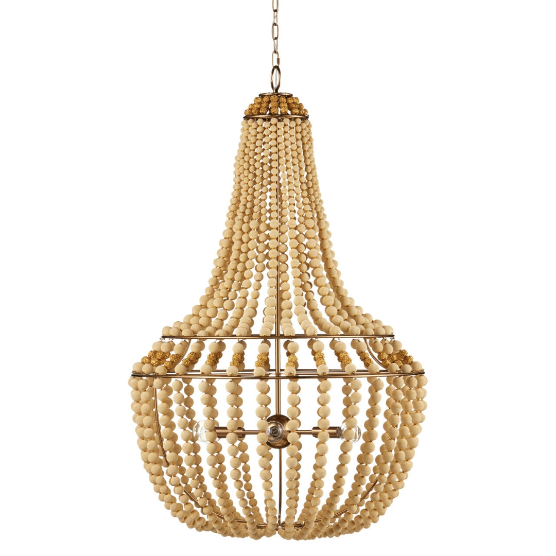 Boho Wood Bead Chandelier