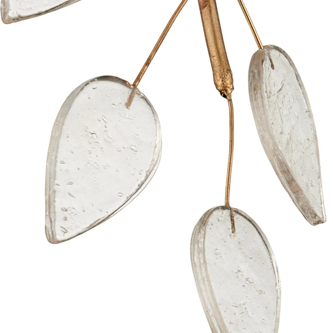 Brass Branch Pendant With Glass Leaves