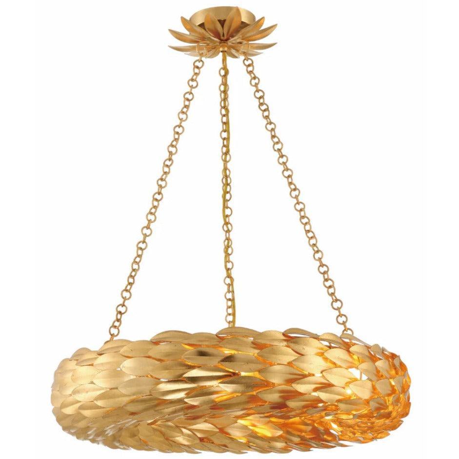 Brushed Golden Leaves Chandelier