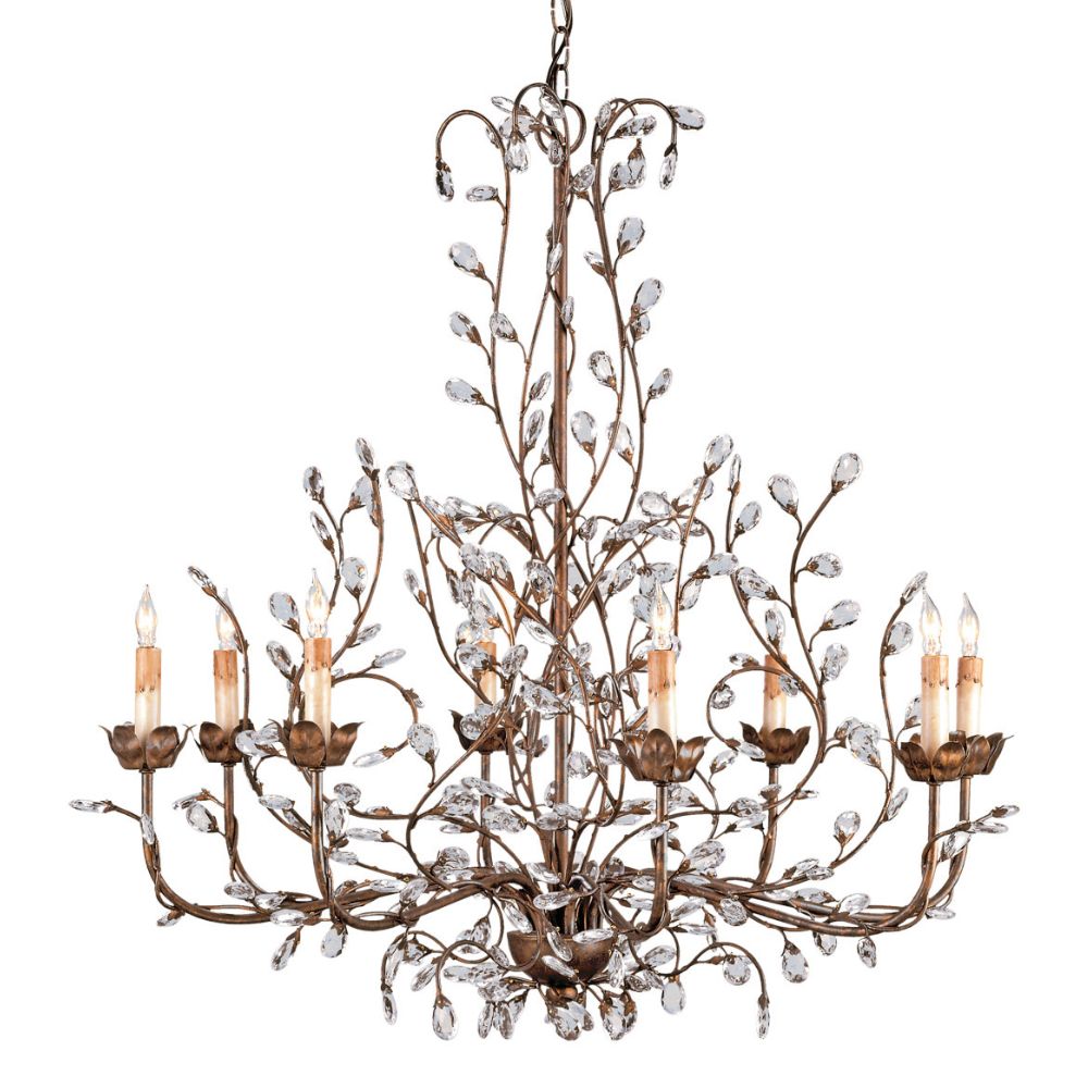 Bronze Crystal Flower Bud Chandelier