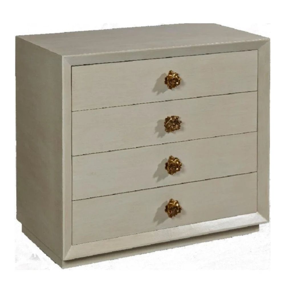 Bronze Floral Handle 4-Drawer Chest