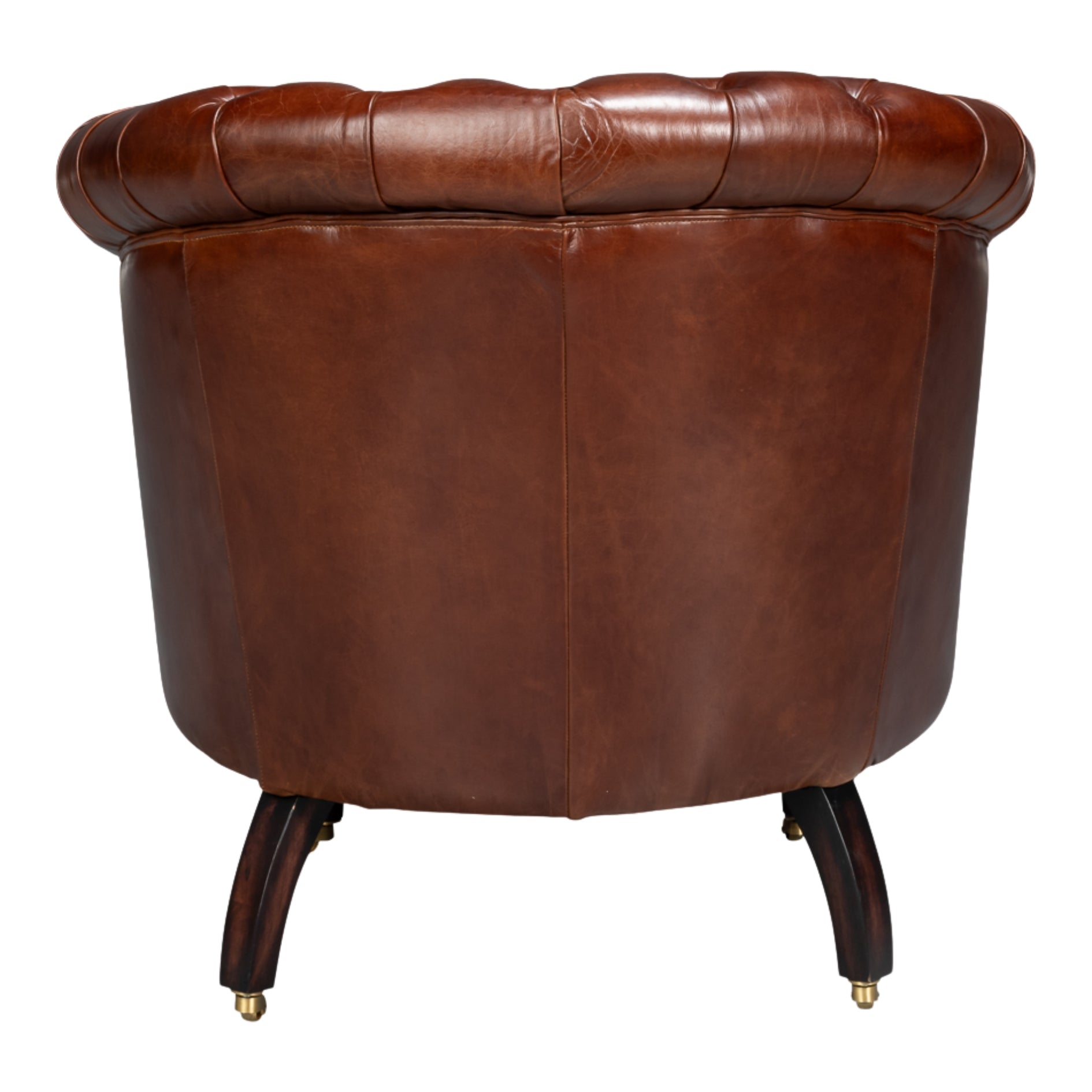 Brown Classic Barrel Chesterfield Leather Chair