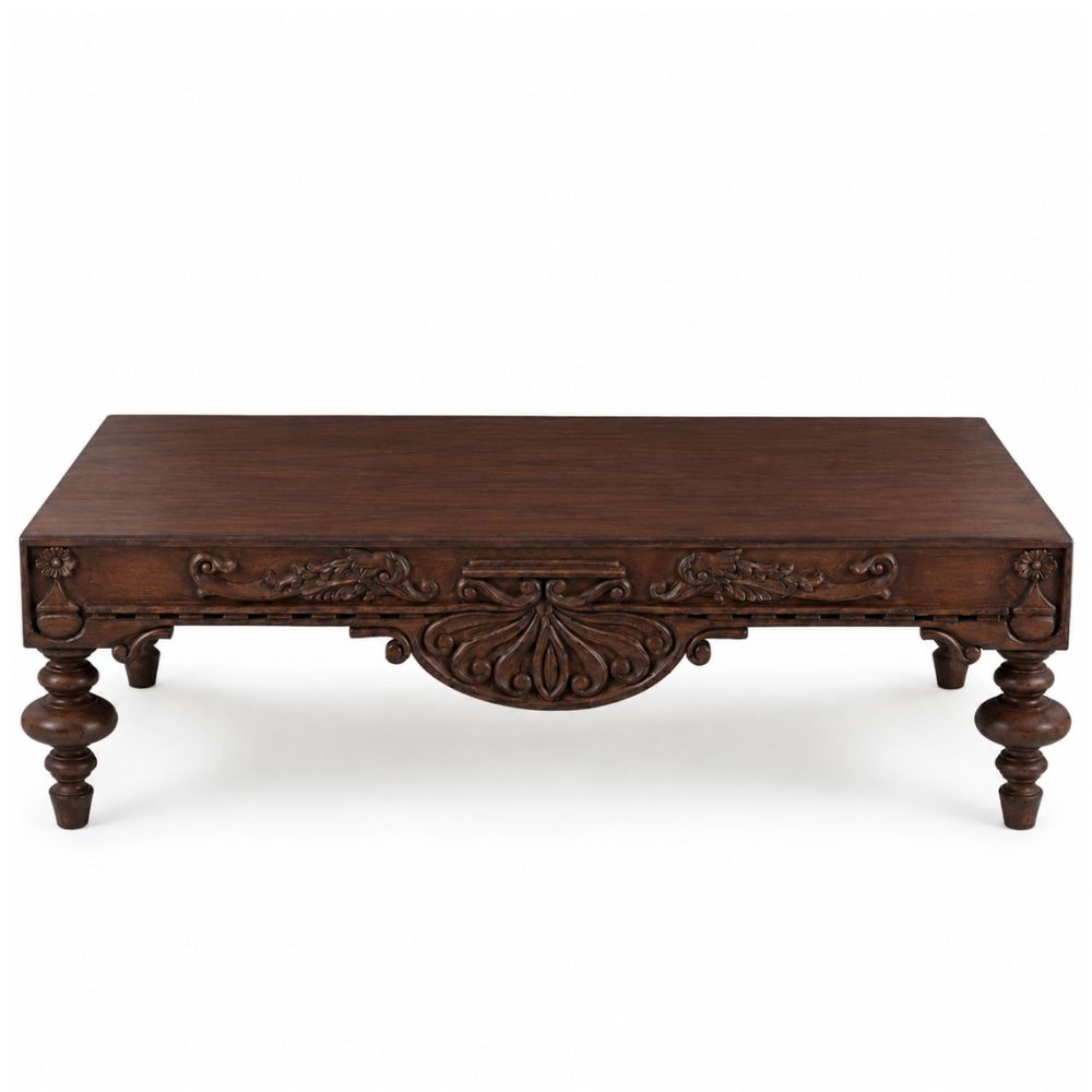 French Wood Stained Florette Coffee Table