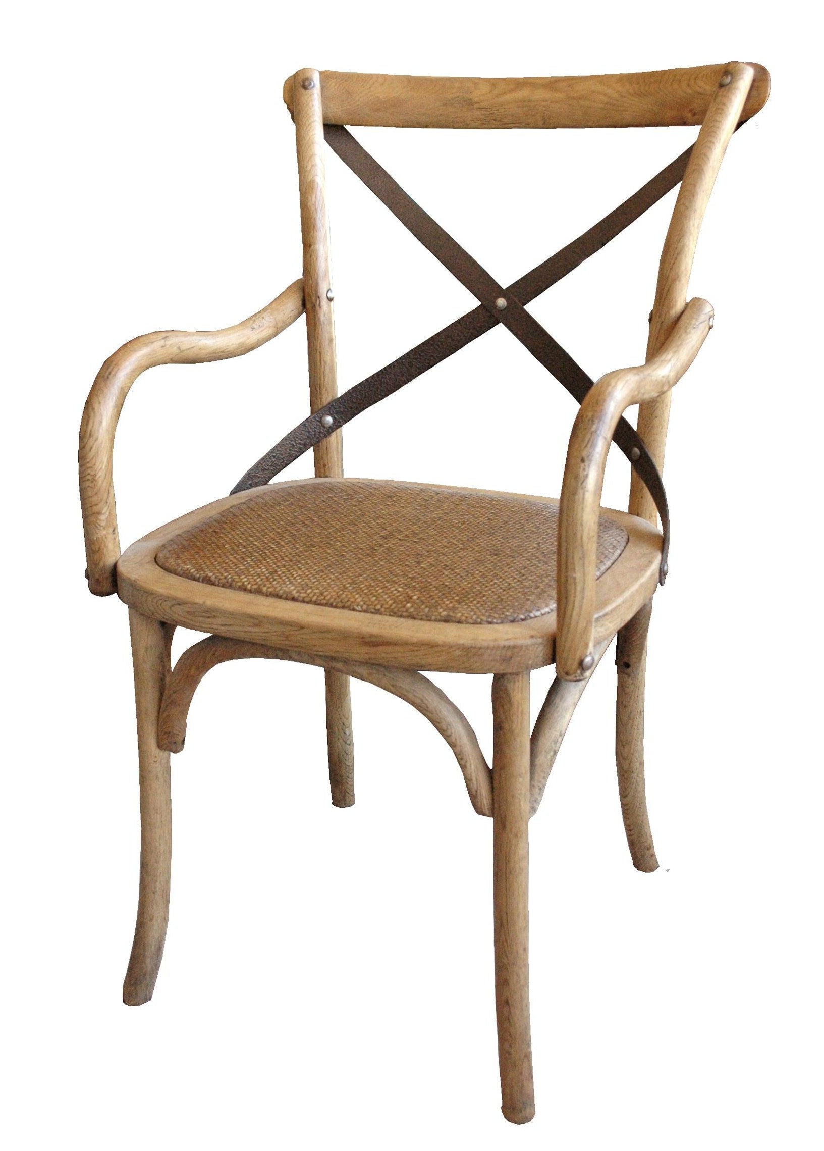 French Bistro Metal Cross Back Armchair