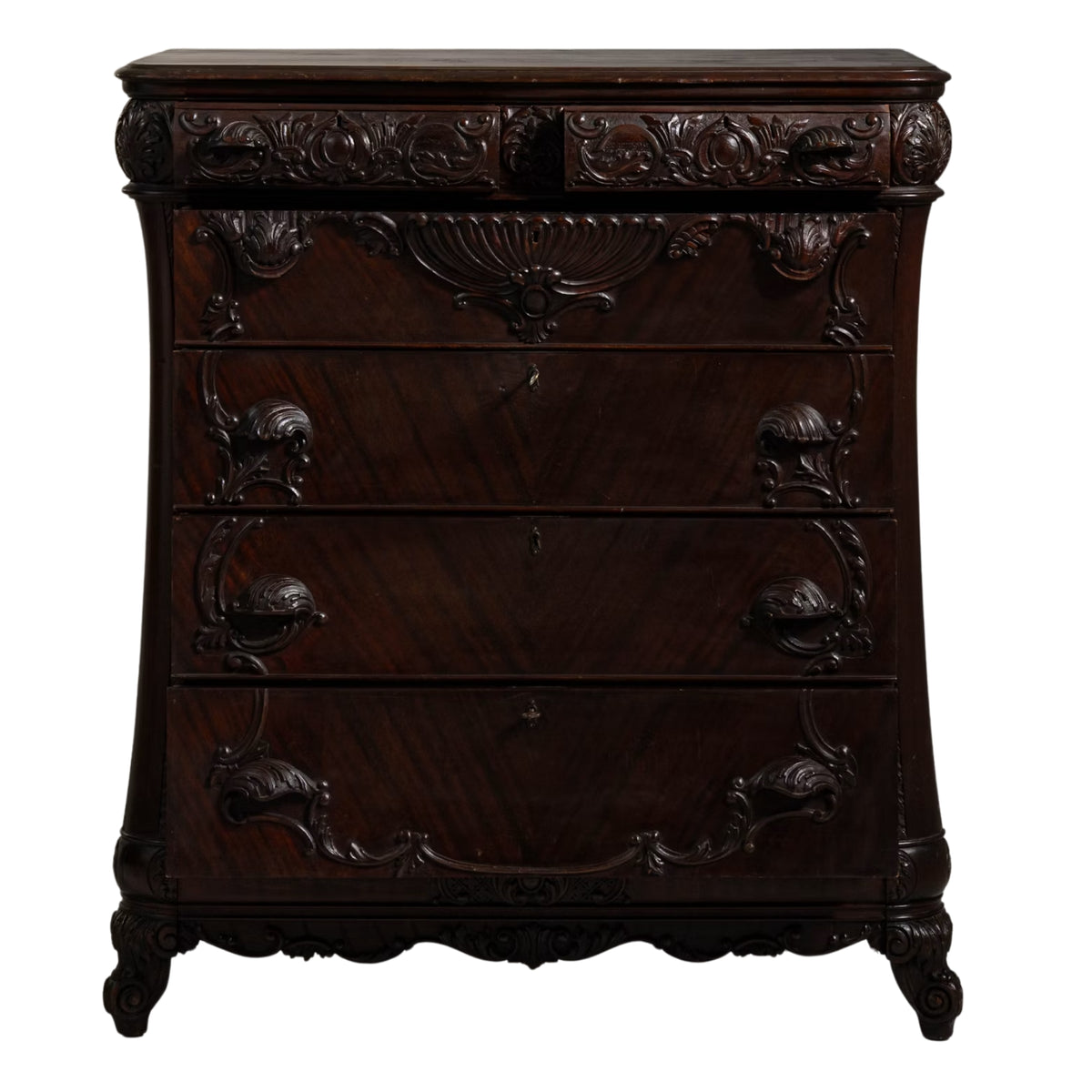 French Baroque Ornately Carved Chest of Drawers
