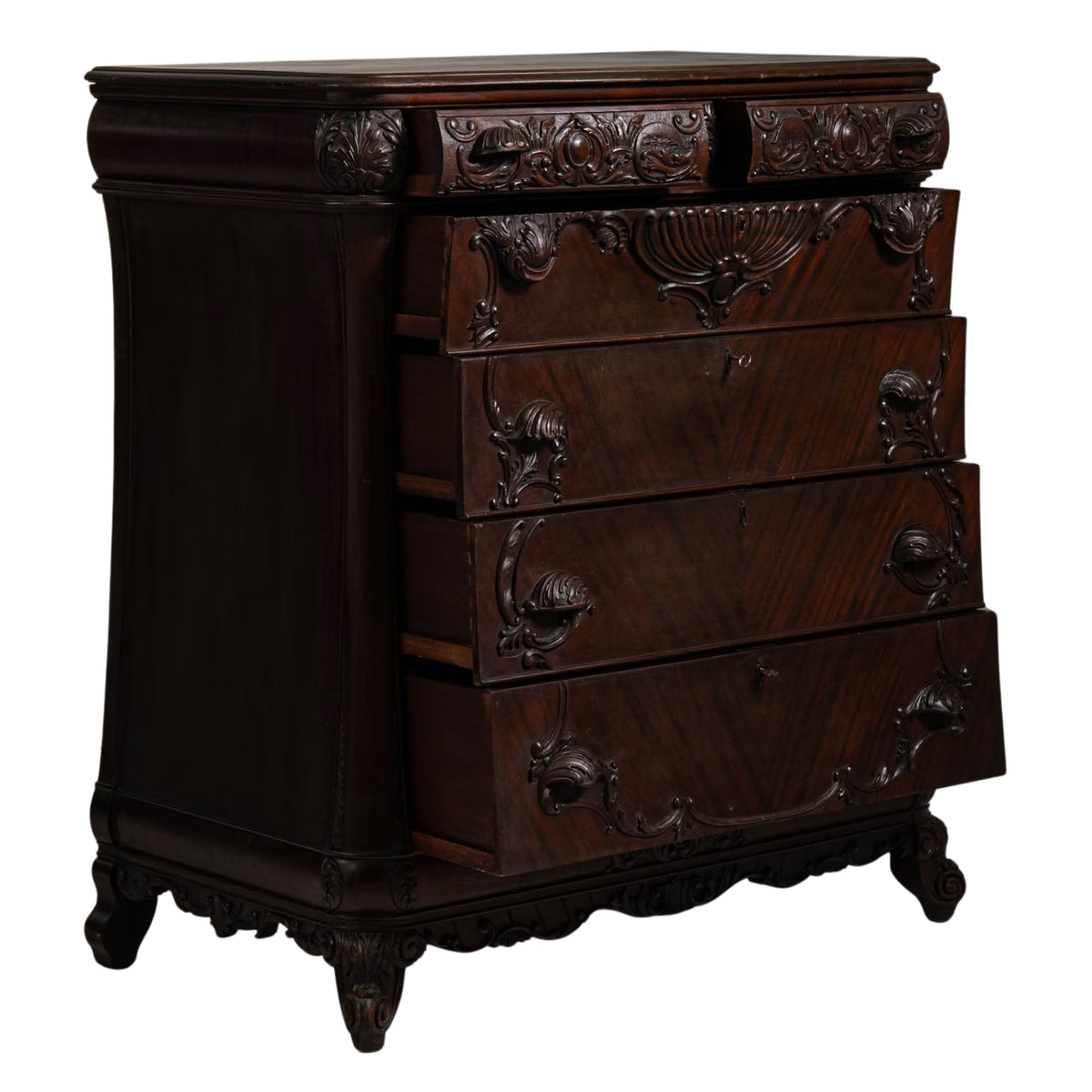 French Baroque Ornately Carved Chest of Drawers