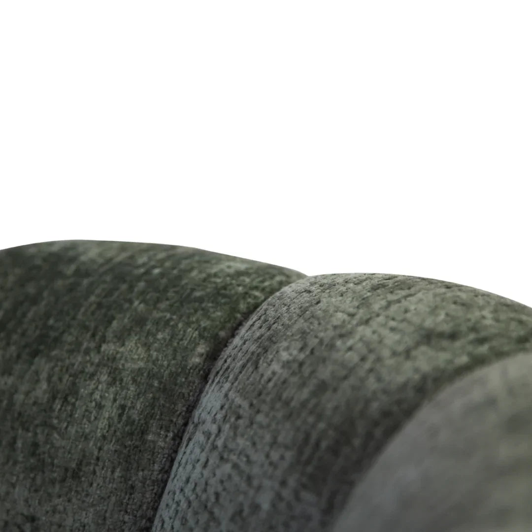 Channeled Back Green Velvet Sofa