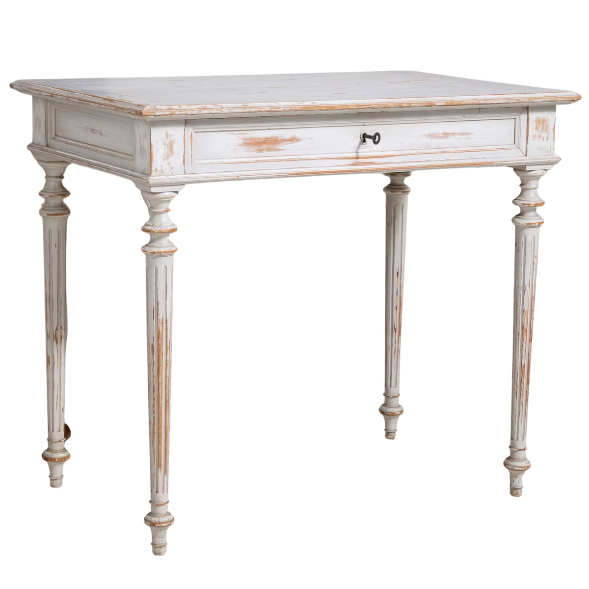 Chantilly White Antique Accent Table, Circa 1900