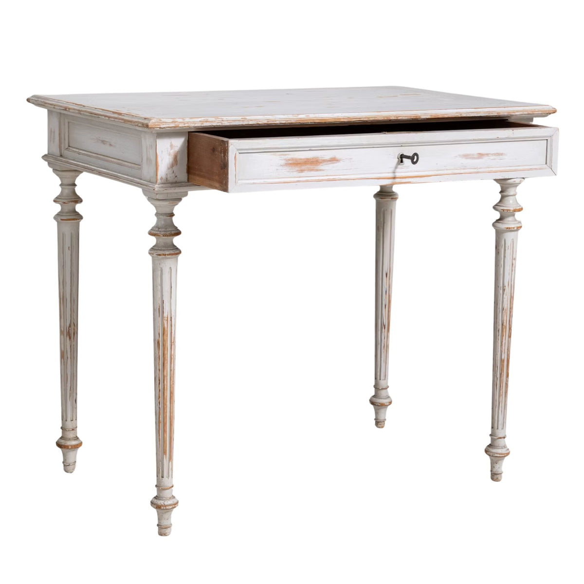 Chantilly White Antique Accent Table, Circa 1900