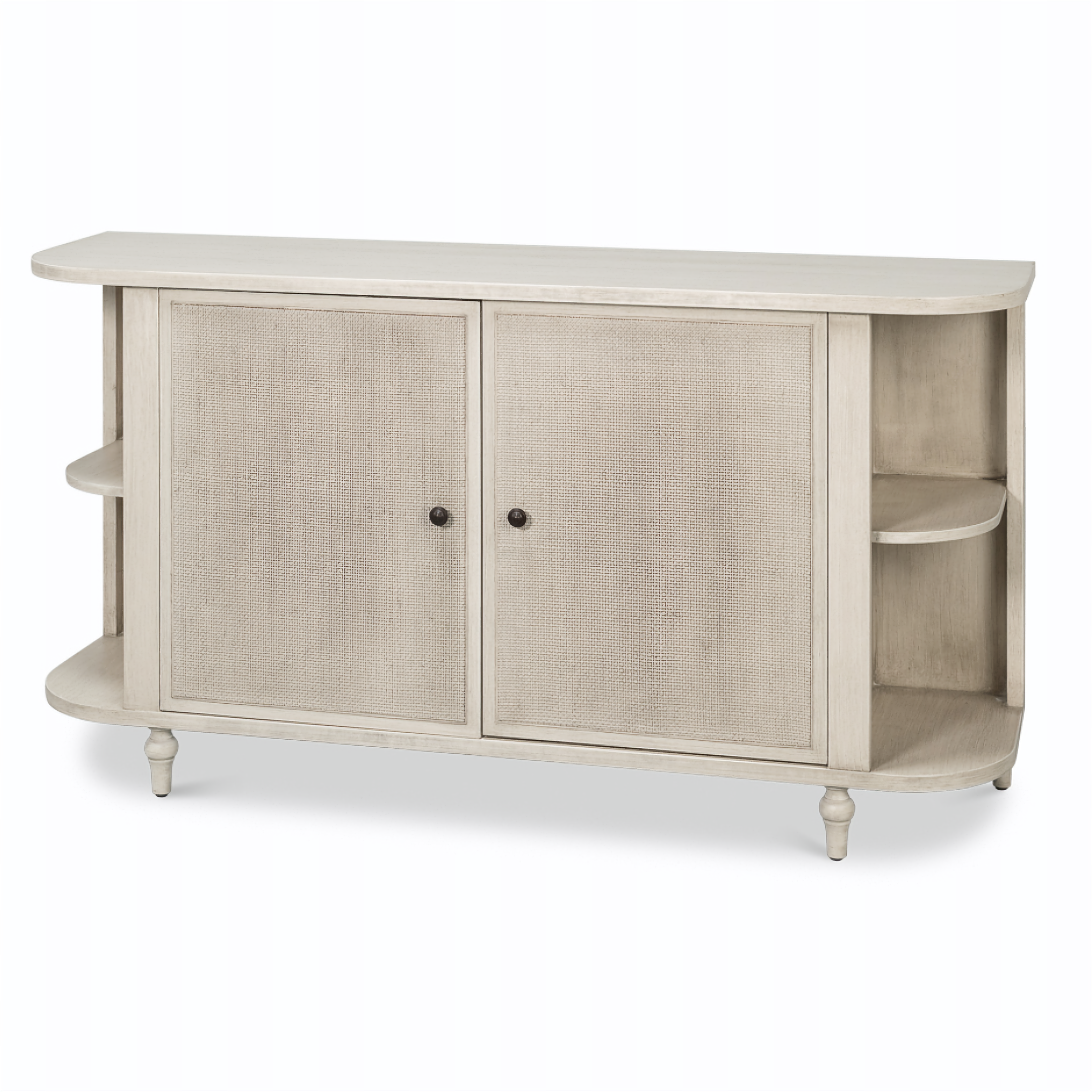 Coastal Demilune Sideboard with Cane Inserts