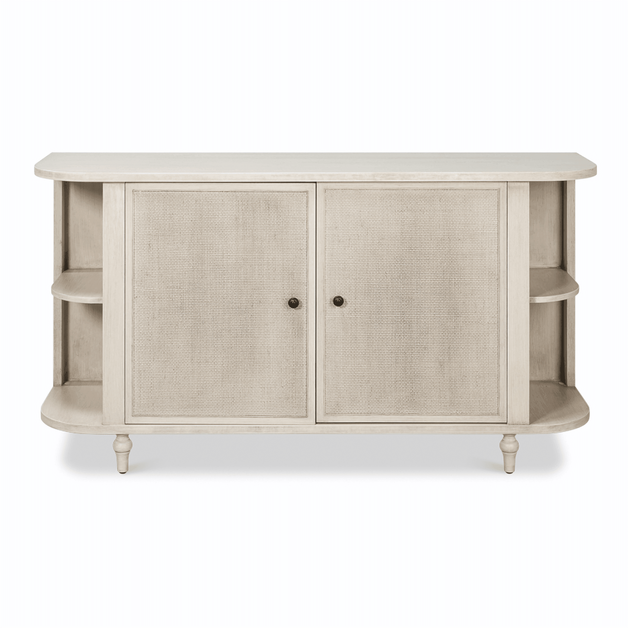 Coastal Demilune Sideboard with Cane Inserts