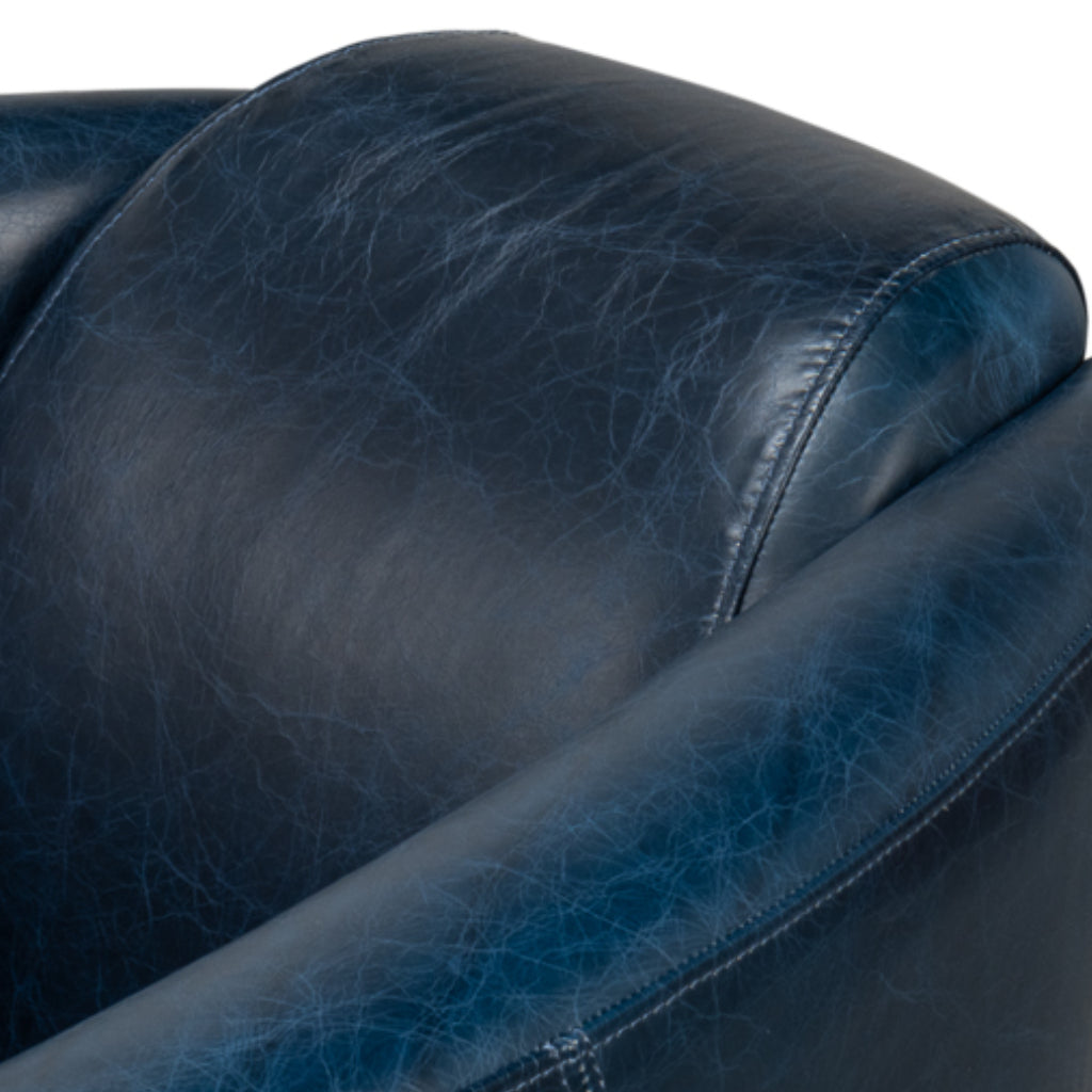 Chateau Blue Leather Arm Chair