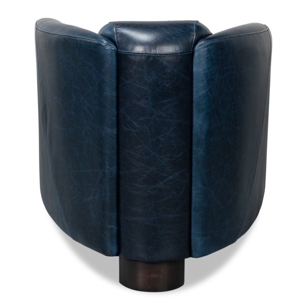 Chateau Blue Leather Arm Chair