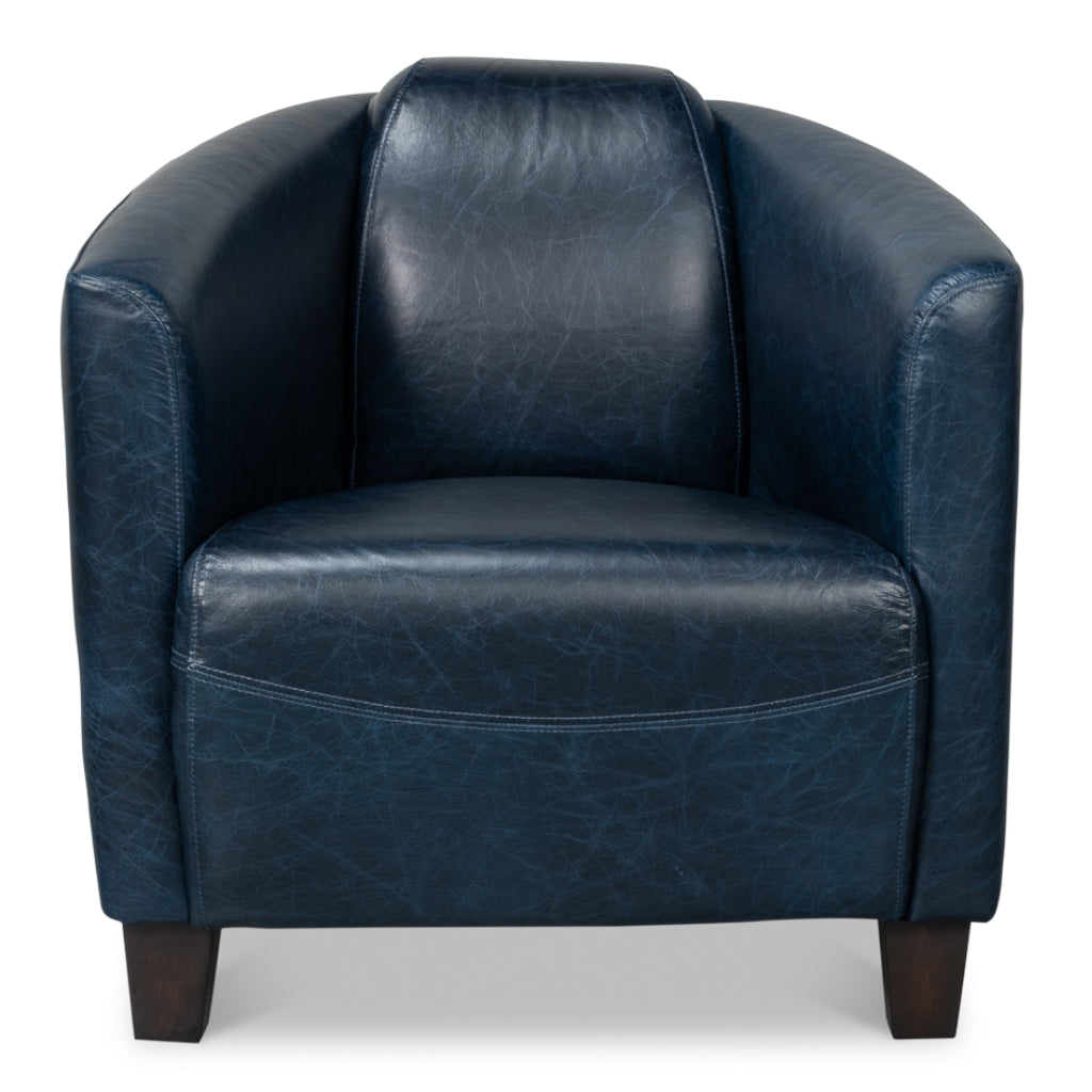 Chateau Blue Leather Arm Chair