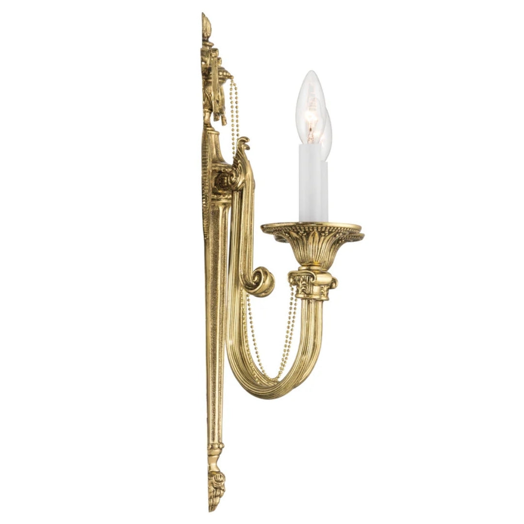 Classic Brass Swoop Arm Candle Wall Sconce