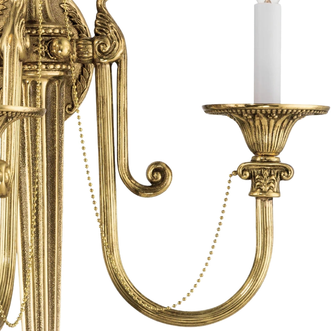 Classic Brass Swoop Arm Candle Wall Sconce