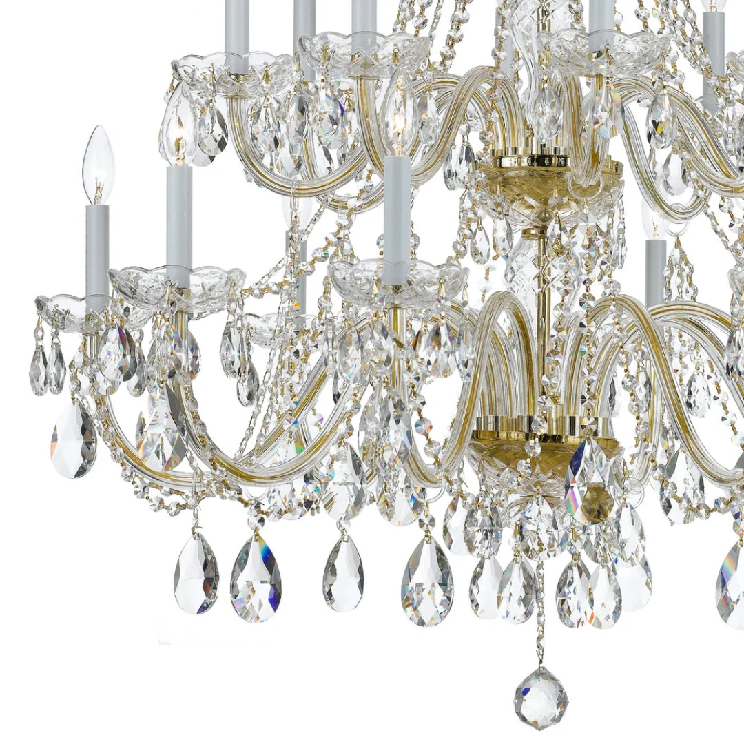 Classic French Crystal Faceted Chandelier