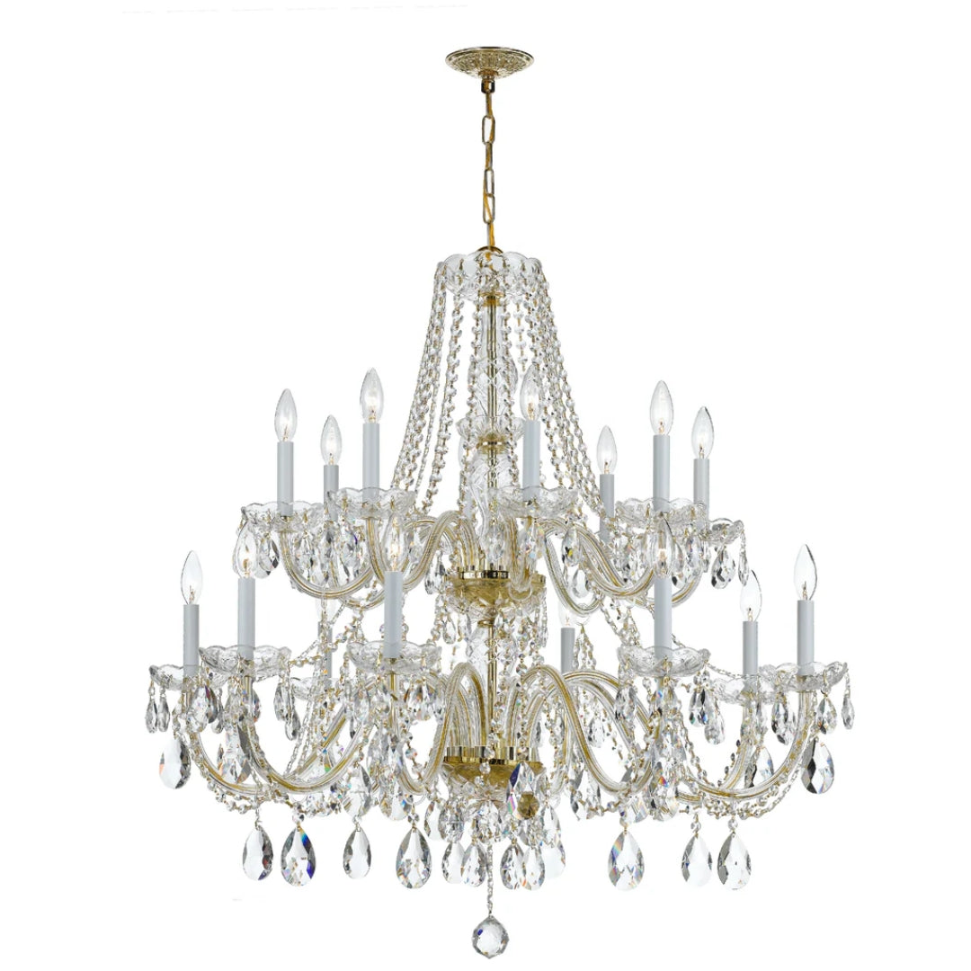 Classic French Crystal Faceted Chandelier