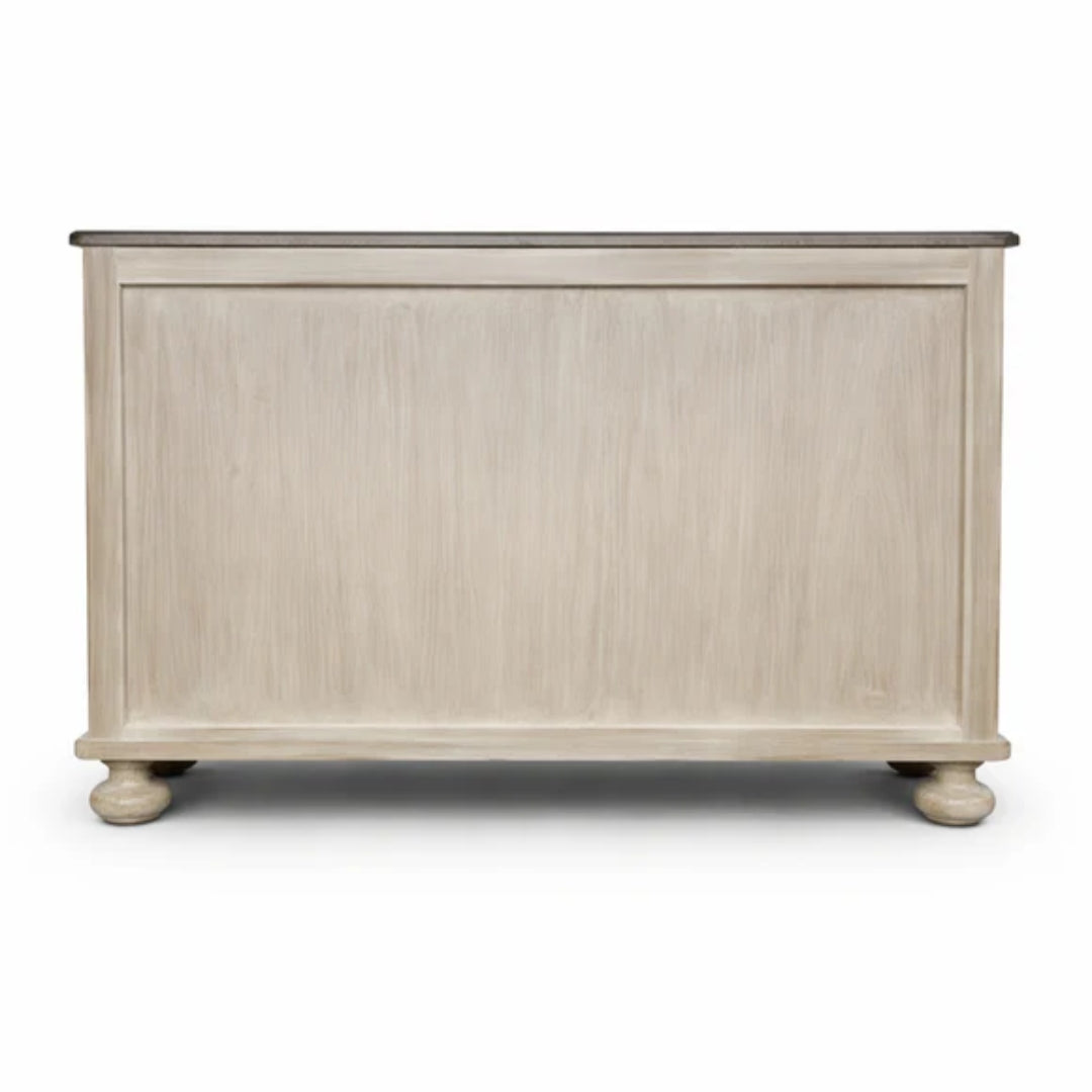 French Provincial Black Marble Top Dresser