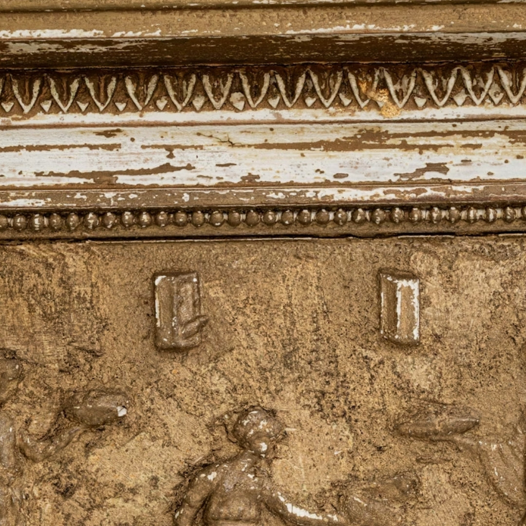 Classical Relief Antique French Gilt Trumeau Mirror, Circa 1900