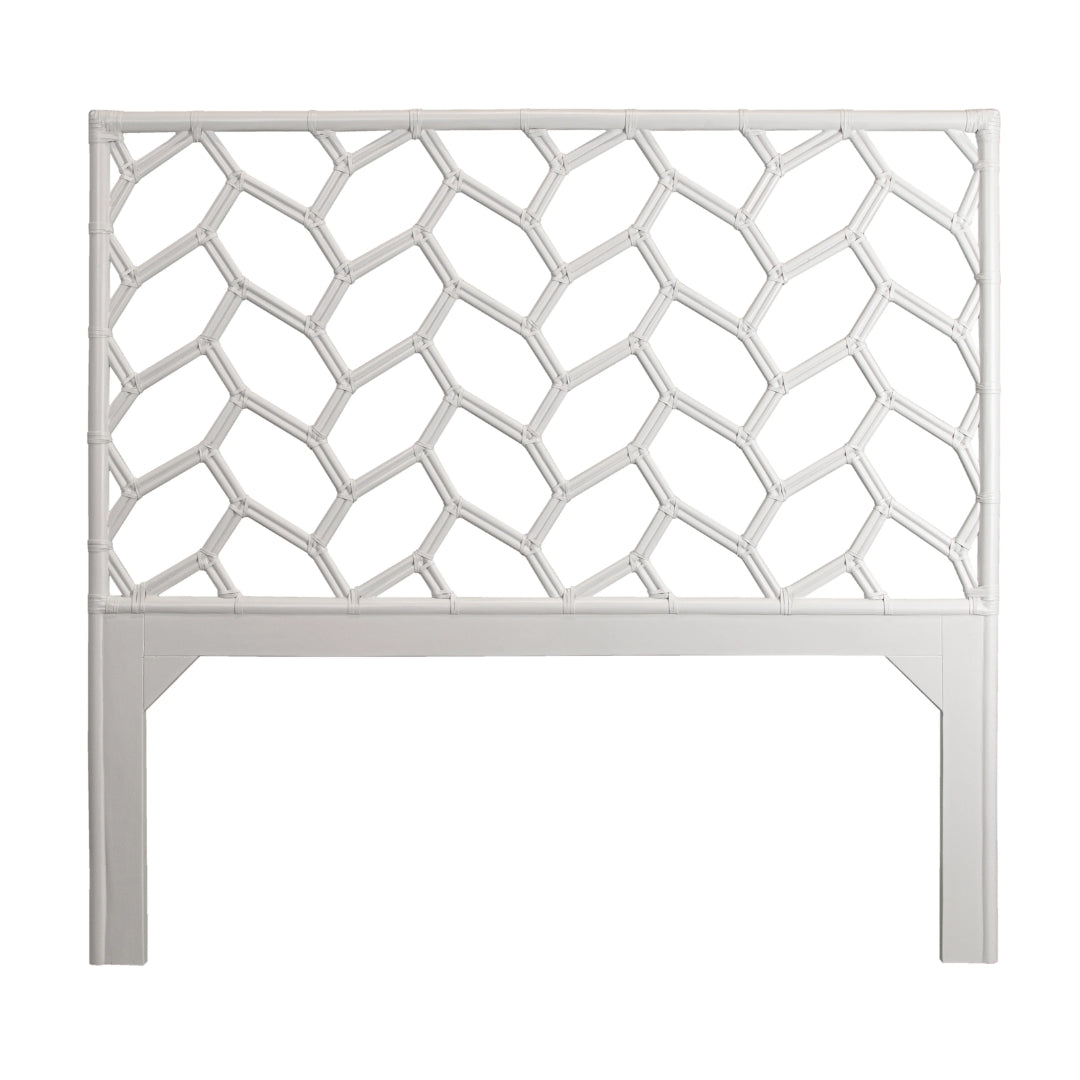 Coastal Diamond Weave Rattan Queen Headboard