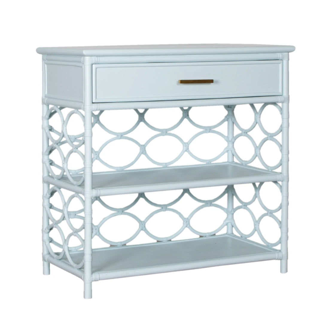 Coastal Loop Weave Rattan Console Table