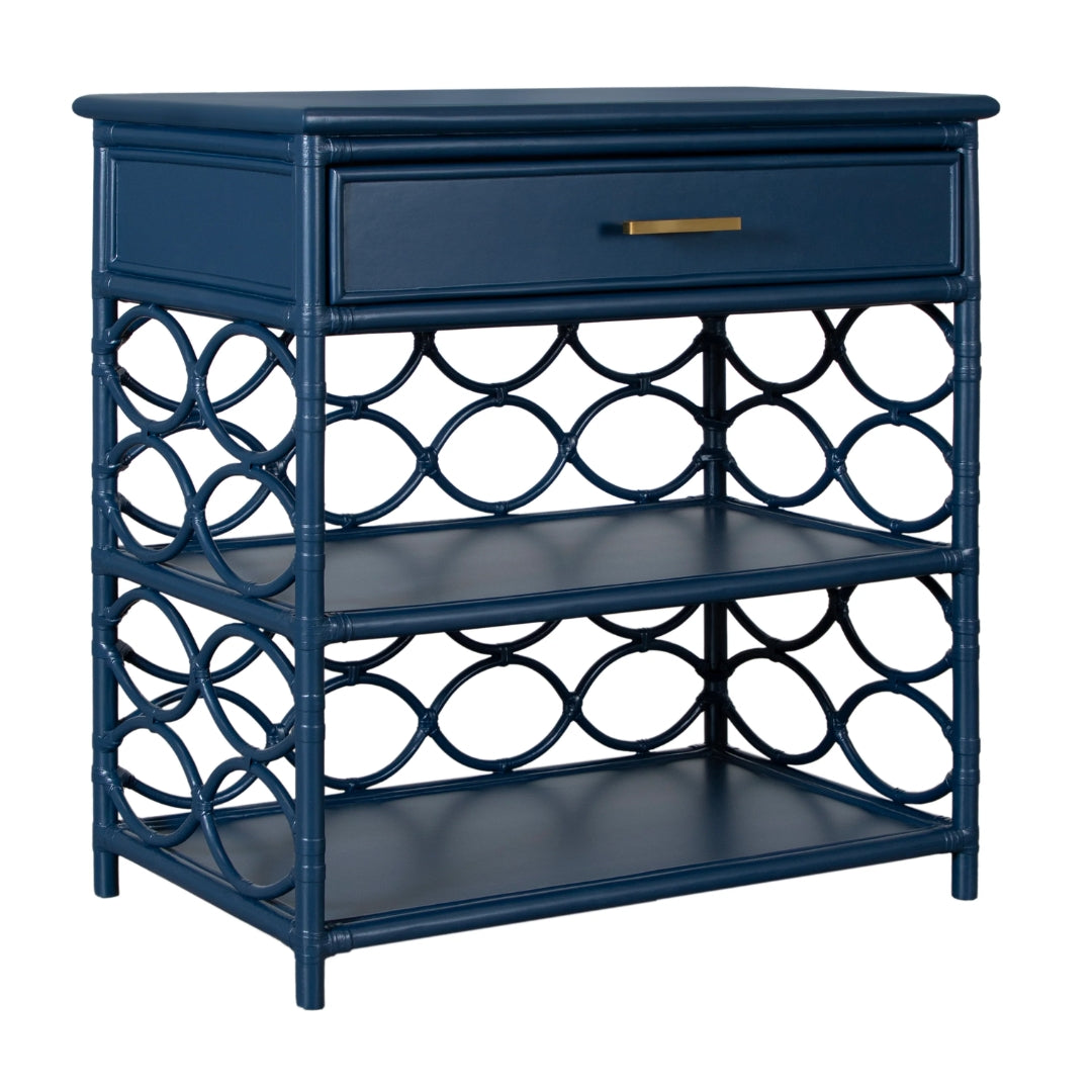 Coastal Loop Weave Rattan Console Table